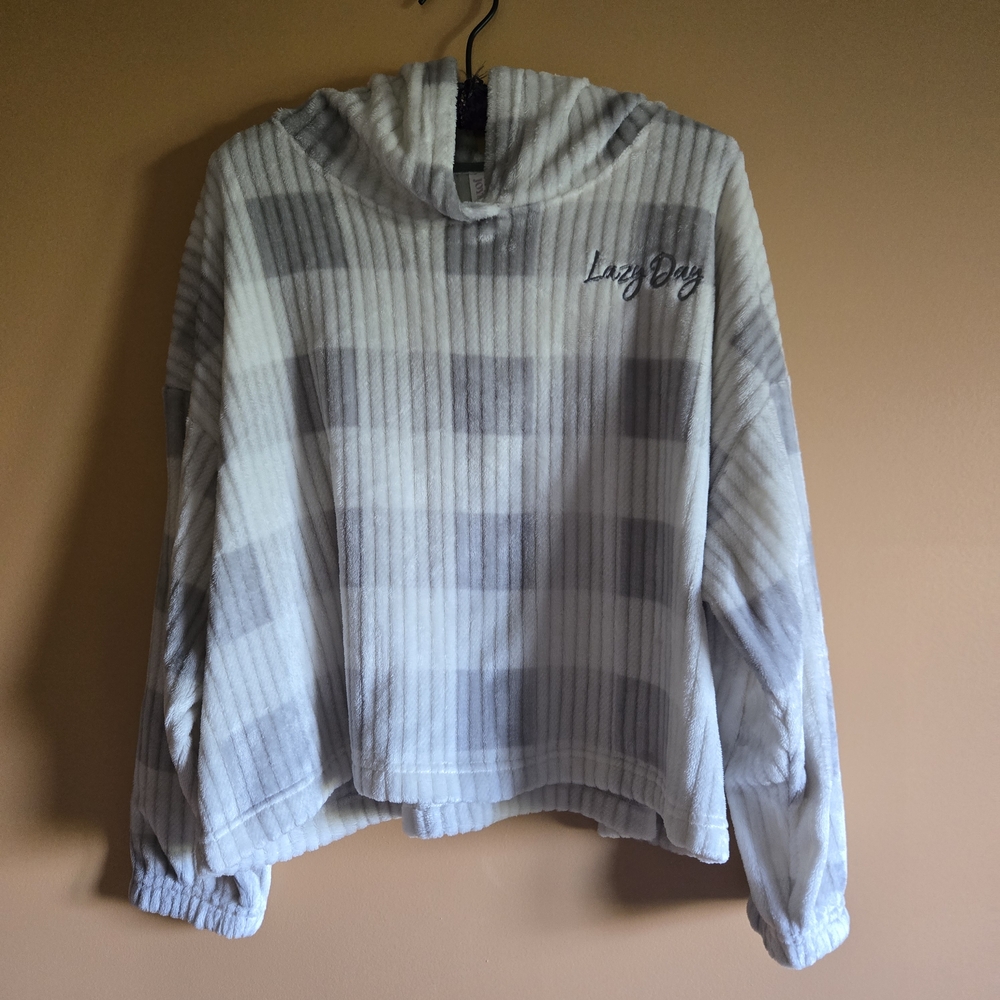 Joyspun Lazy Day Super Soft Plaid Hoodie PTP=27"